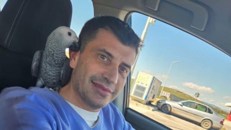 Жоро Игнатова спира снимки, за да нахрани папагала си Аморе